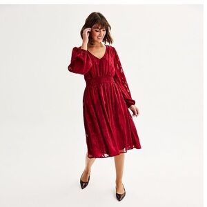 Draper James Red Long Sleeve Dress